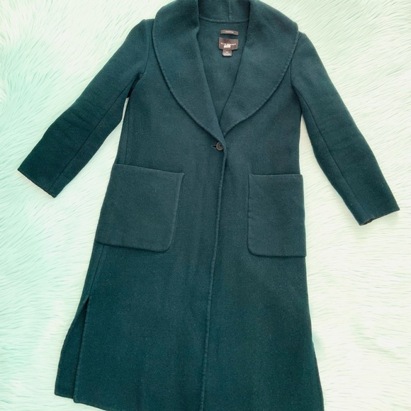 Club Monaco Green Trench Coat with Classic Lapel - Picture 2 of 8